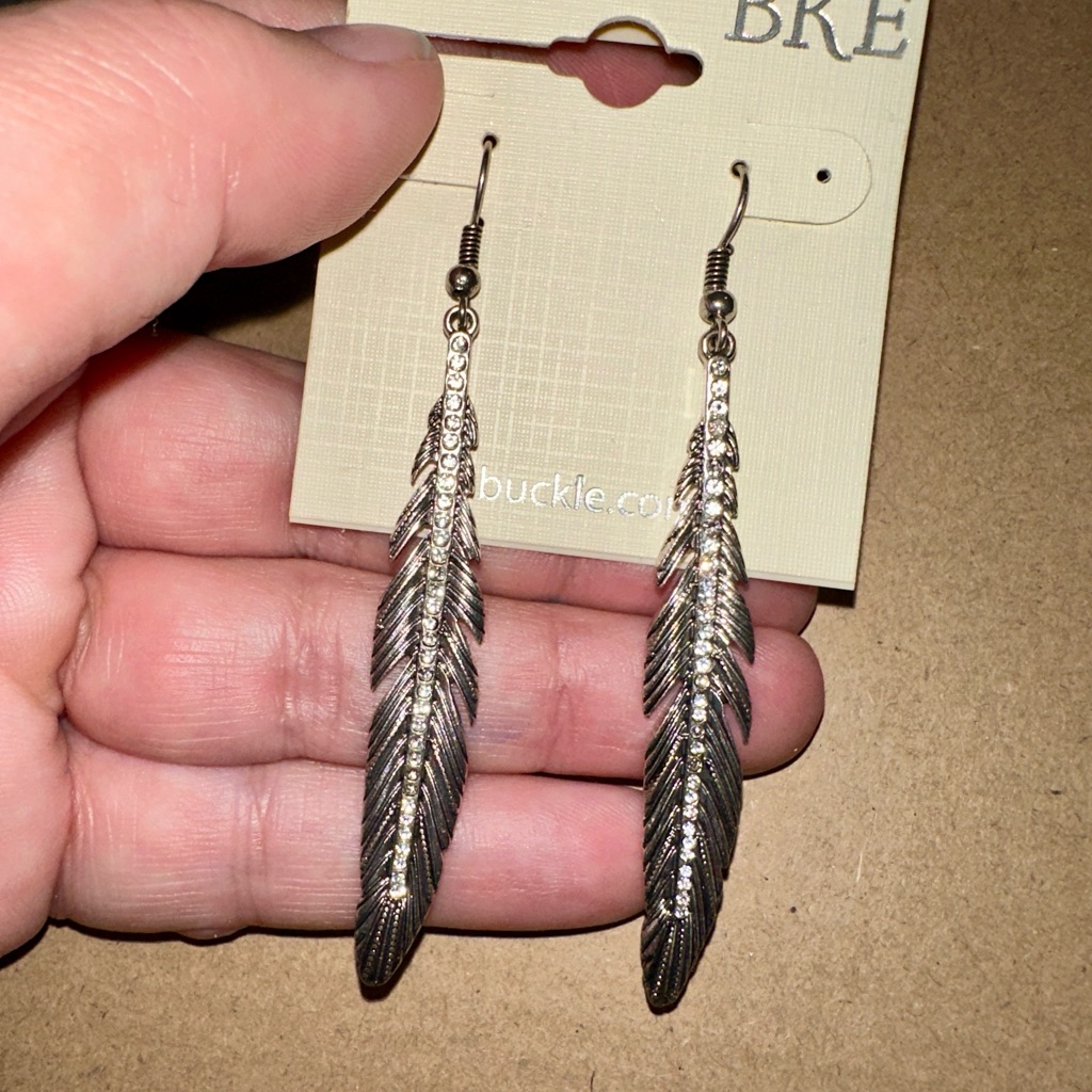 Bke New Feather Rhinestone Dangle Drop Earrings From Buckle